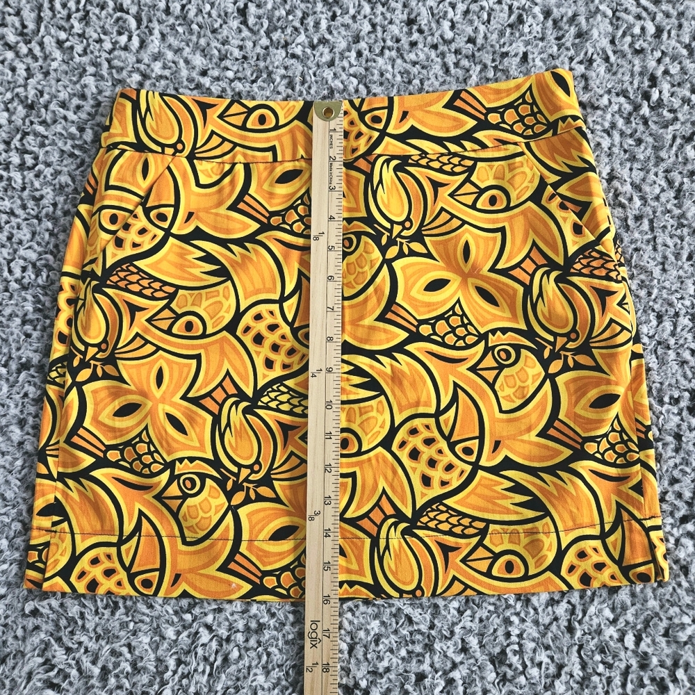 Loudmouth Women's Golf Skirt Sz 4 x 16L XS Yellow Mini Chirp Chirp Stretch Bird - Picture 11 of 12